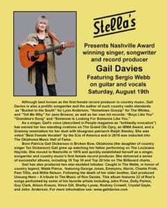 gail davies at stella's cafe