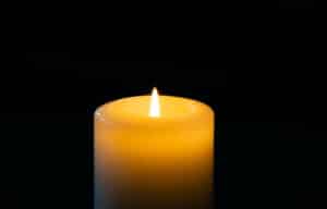 single lit candle
